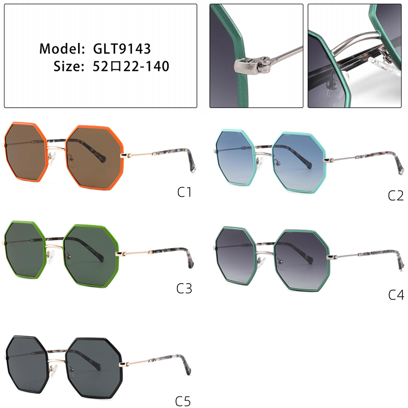GLT9143 Newest Design Polygon Polarized Sunglasses For Men Women 