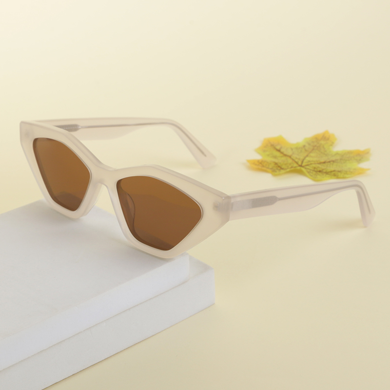 Trendy Polarized Cat Eye Sunglasses Women Acetate Frame Yellow Lens Brand Design Summer 2022