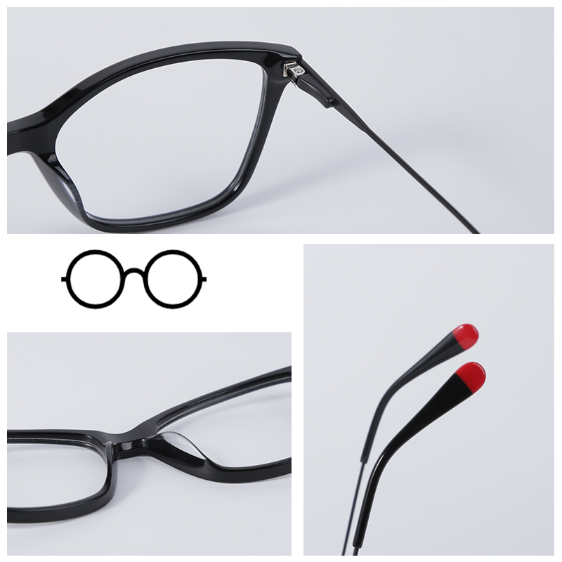 Acetate Cat Eye Glasses Woman Fashion Retro Brand Optical Eyeglasses Frames Female