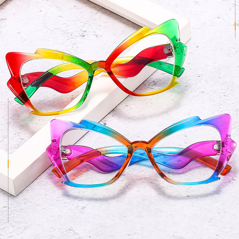 T303 Colorful Cat Eye Butterfly Anti Blue Light Optical Glasses 