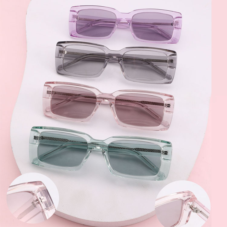 Transparent Retro Acetate Small Frame Polarized Sunglasses Fashion Men Women