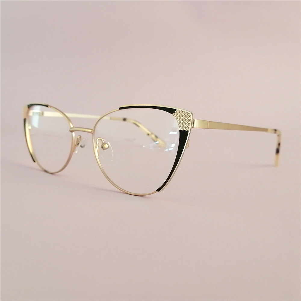 Hot Selling China Factory Cat Eye Glasses Women Newest Style Fashion Eyewear Cateye Metal Optical Frames
