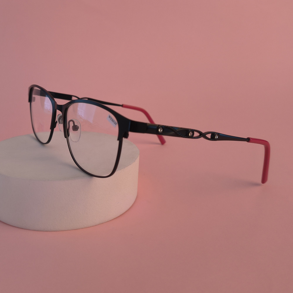 New design fashion zircon eye glasses square metal frame optical eyeglasses frames women