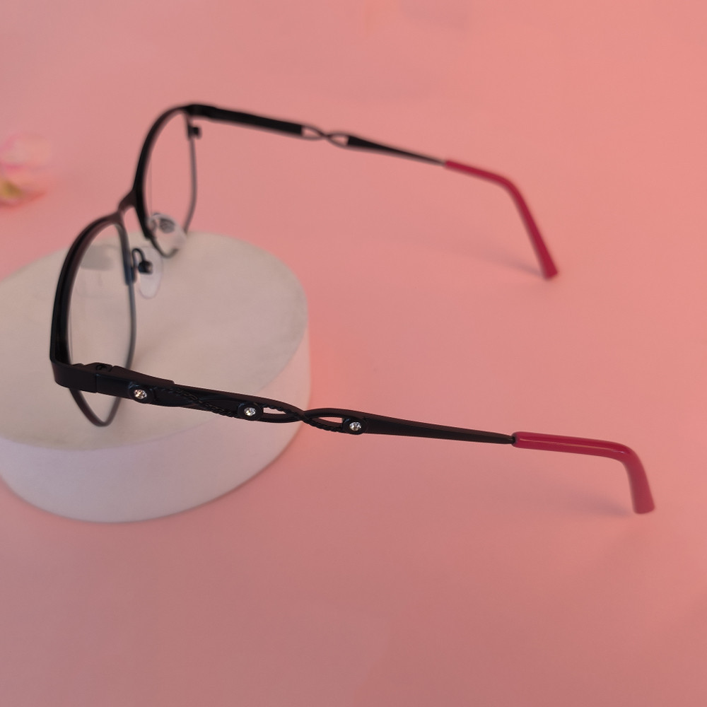 New design fashion zircon eye glasses square metal frame optical eyeglasses frames women