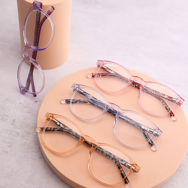 New Arrivals Fashion Women Clear Transparent Acetate Computer Glasses