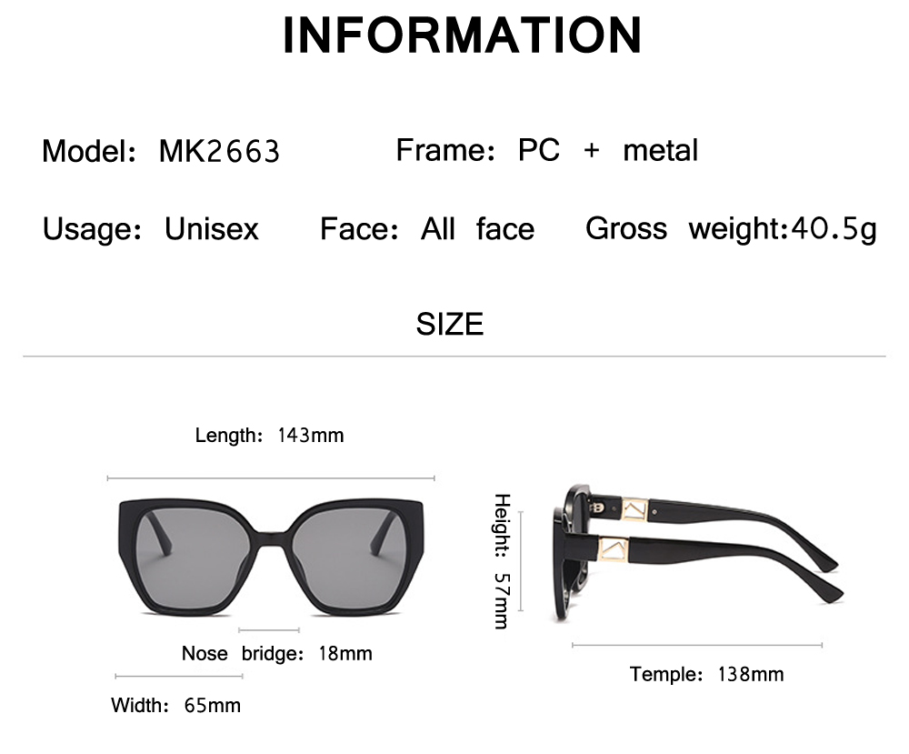 MK2663 Luxury Design Retro Square  Women Sunglasses 2022