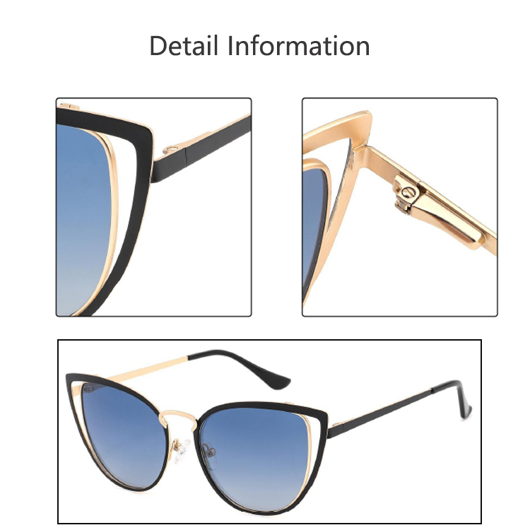 Women Brand Design Metal Frame Polarized Lens Sun Glasses Female UV400 Sunglasses