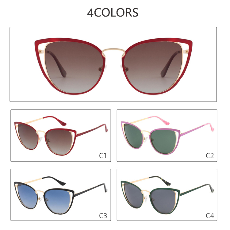 Women Brand Design Metal Frame Polarized Lens Sun Glasses Female UV400 Sunglasses