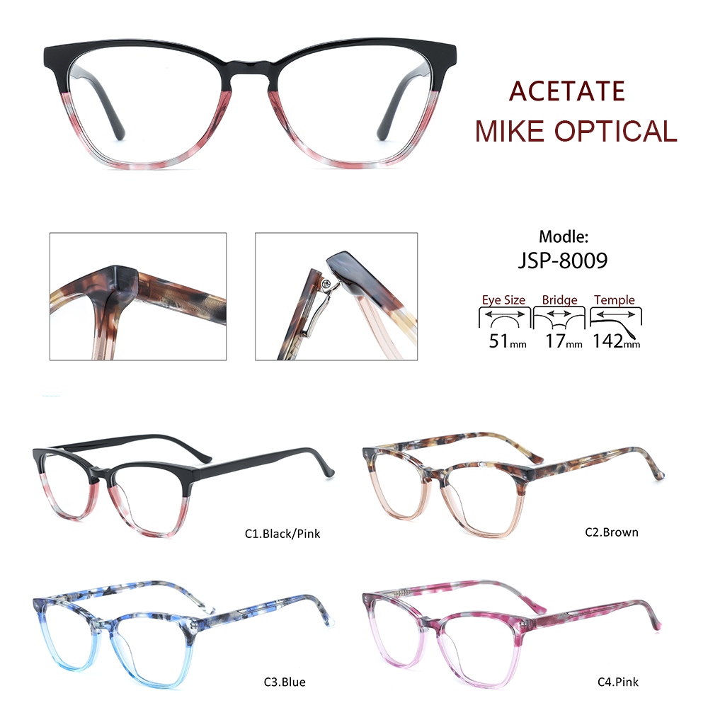 MK8009 Popular Fashion Acetate Laminate Optical Spectacle Glasses