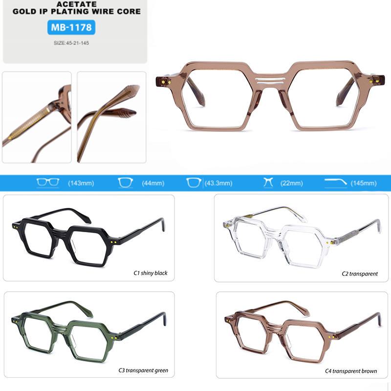 WMB-MB-1178 Combination Spectacle Acetate Metal Optical Frames