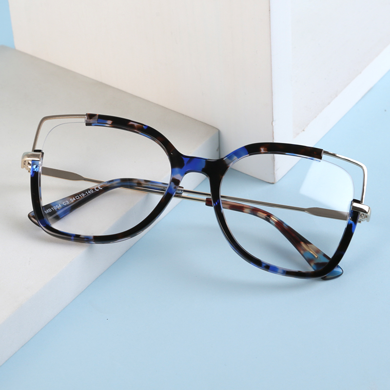 1054 High Quality Acetate Frame with Metal Temple Optical Glasses