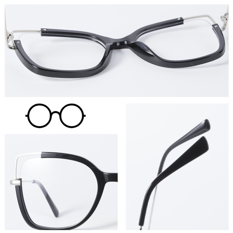 1054 High Quality Acetate Frame with Metal Temple Optical Glasses