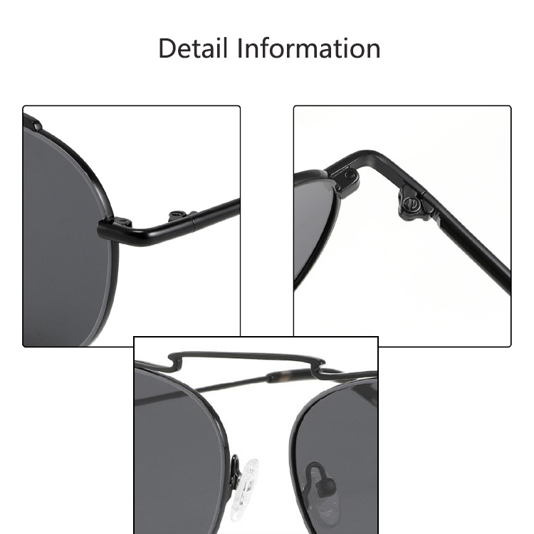 Round Polarized Sunglasses Women Men Classic Small Metal Sun Glasses Male Vintage