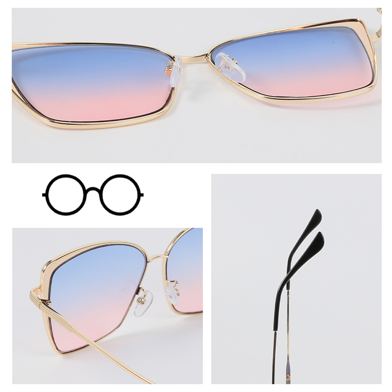 New Fashion Classic Oversize Sunglasses Women Brand Designer Metal Big Frame