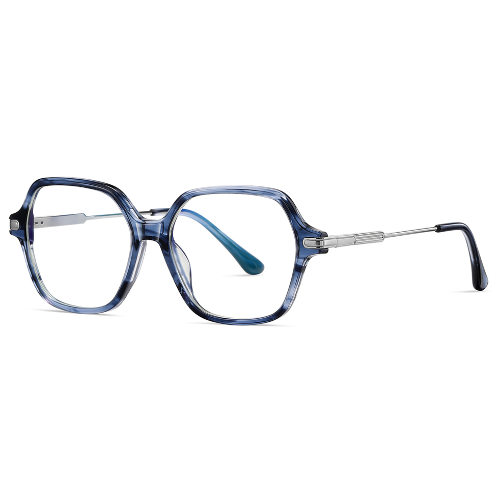 BJ9209 TR90 Square Anti Blue Frames Metal Temple Glasses