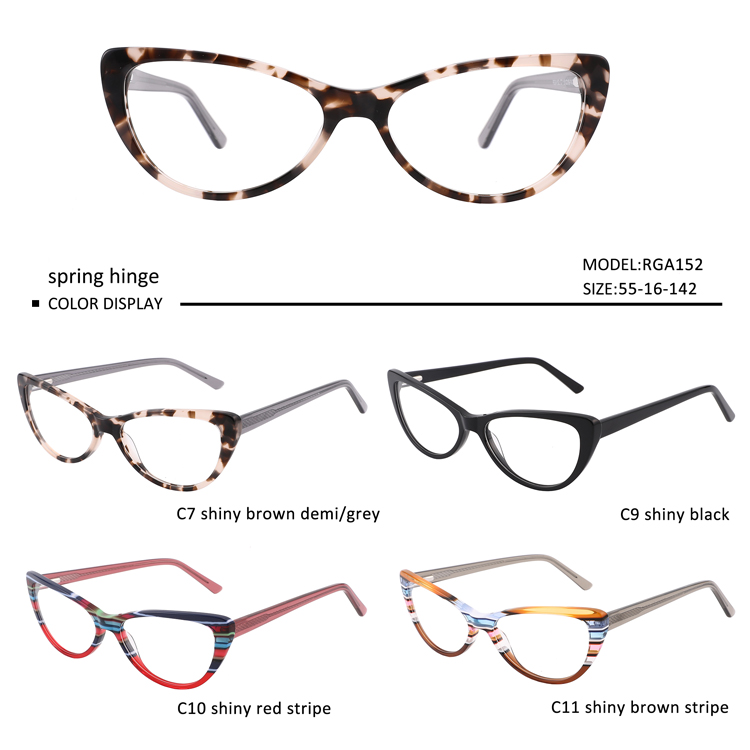 Colorful Acetate Leopard Frame Retro Cat Eye Optical Glasses Women Eyeglasses