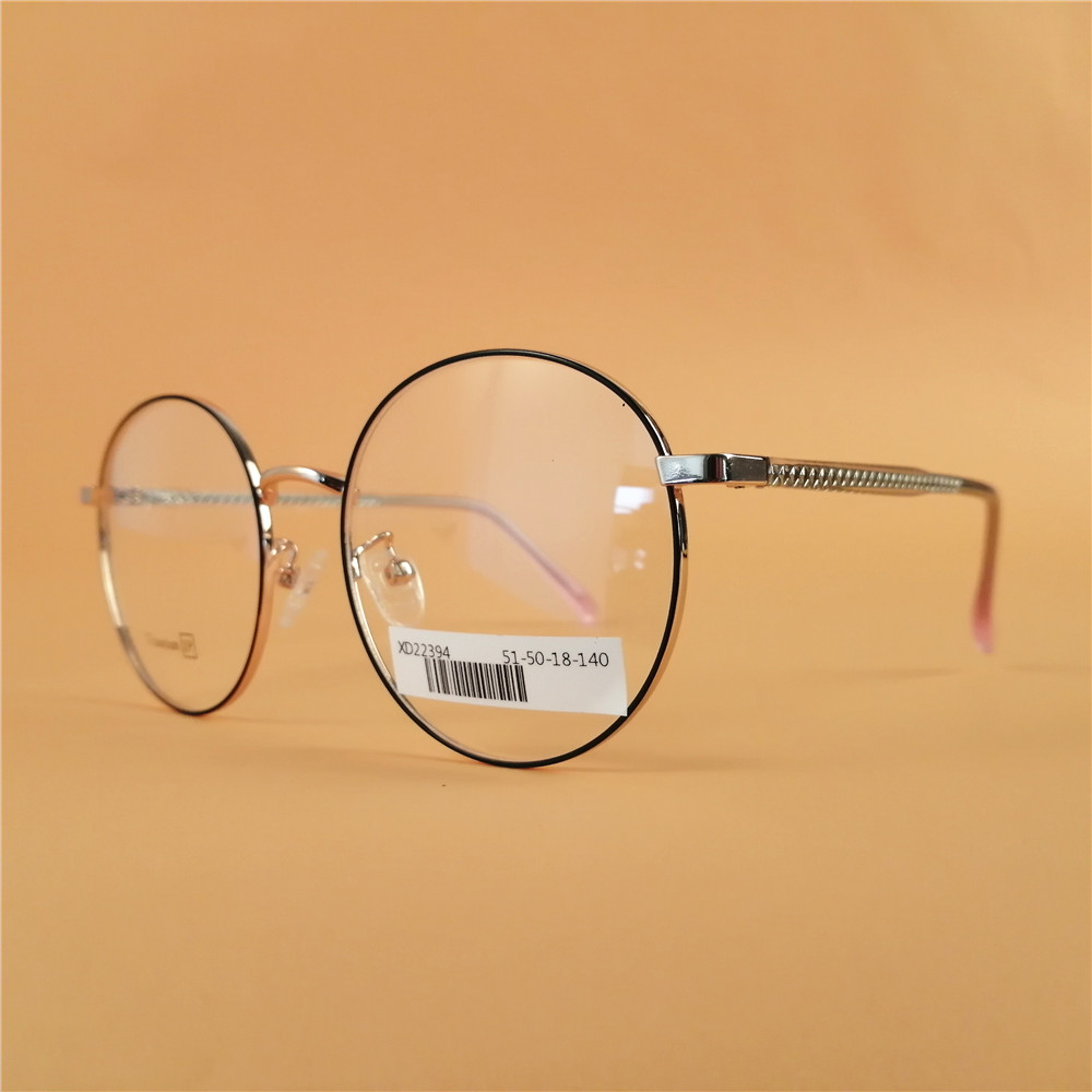 High End Fashion Optical Glasses Frames Ladies Fancy Metal Round Optical Frames Women Pink Colors Eyeglasses