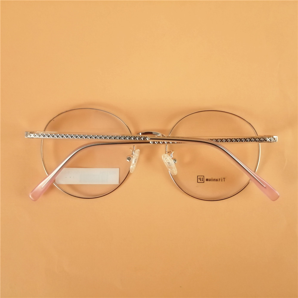 High End Fashion Optical Glasses Frames Ladies Fancy Metal Round Optical Frames Women Pink Colors Eyeglasses