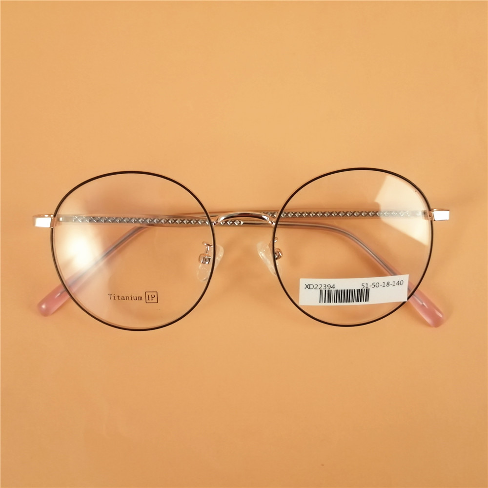 High End Fashion Optical Glasses Frames Ladies Fancy Metal Round Optical Frames Women Pink Colors Eyeglasses