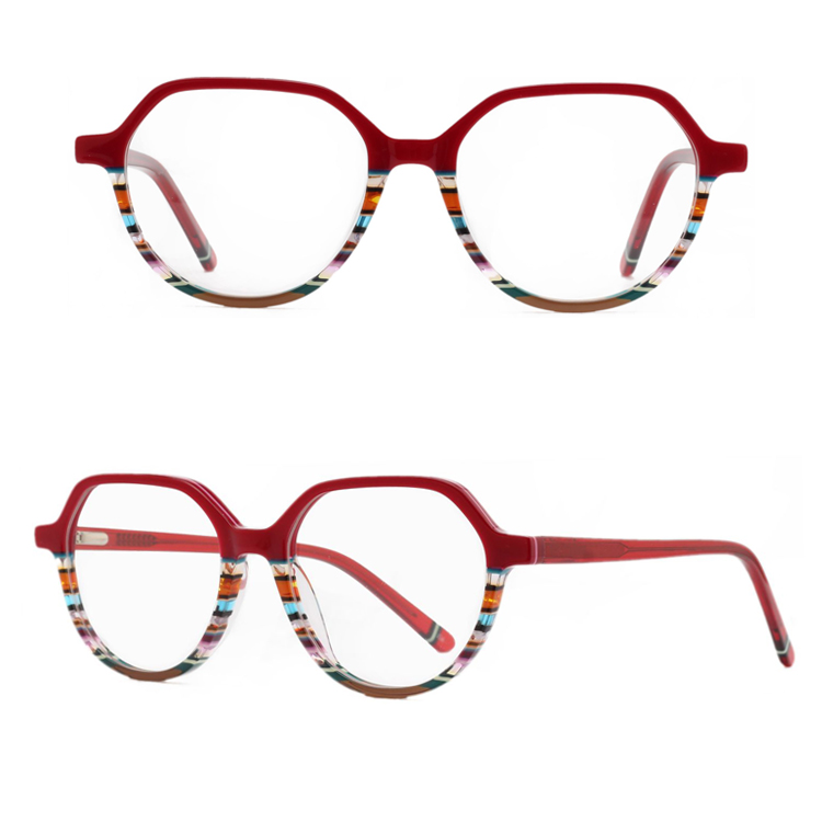 Men High Quality Round Acetate Glasses Frame Women Optical Prescription Eyeglasses