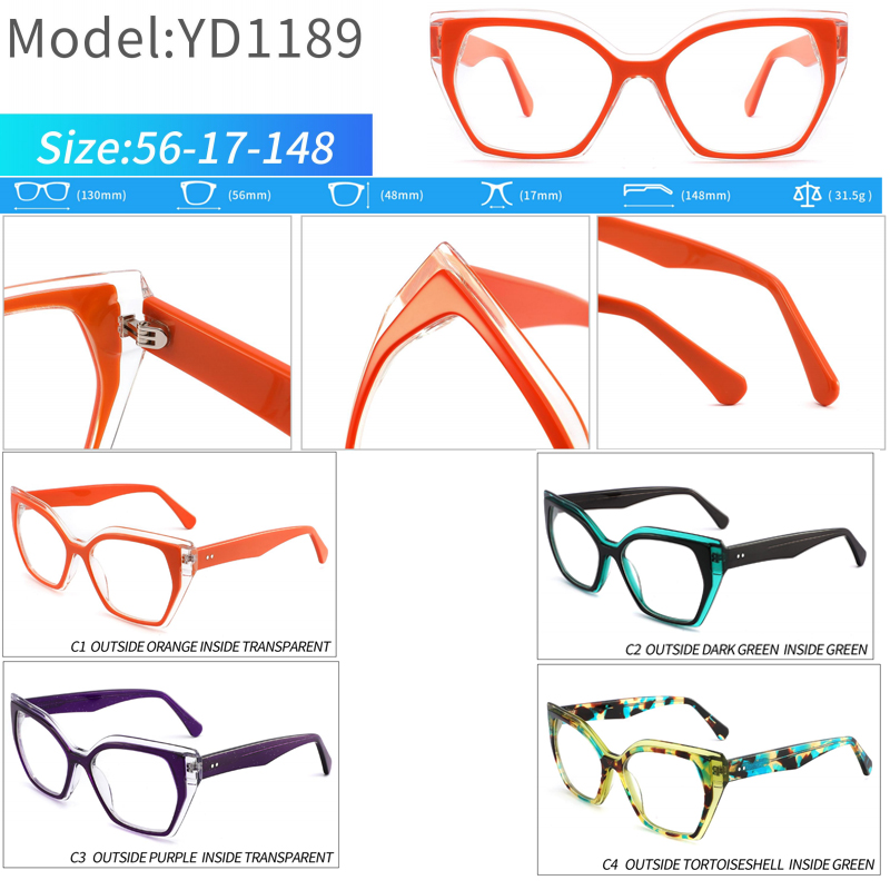 WXJJ-YD1189 High Quality Acetate Optical Glasses Women Men 2023