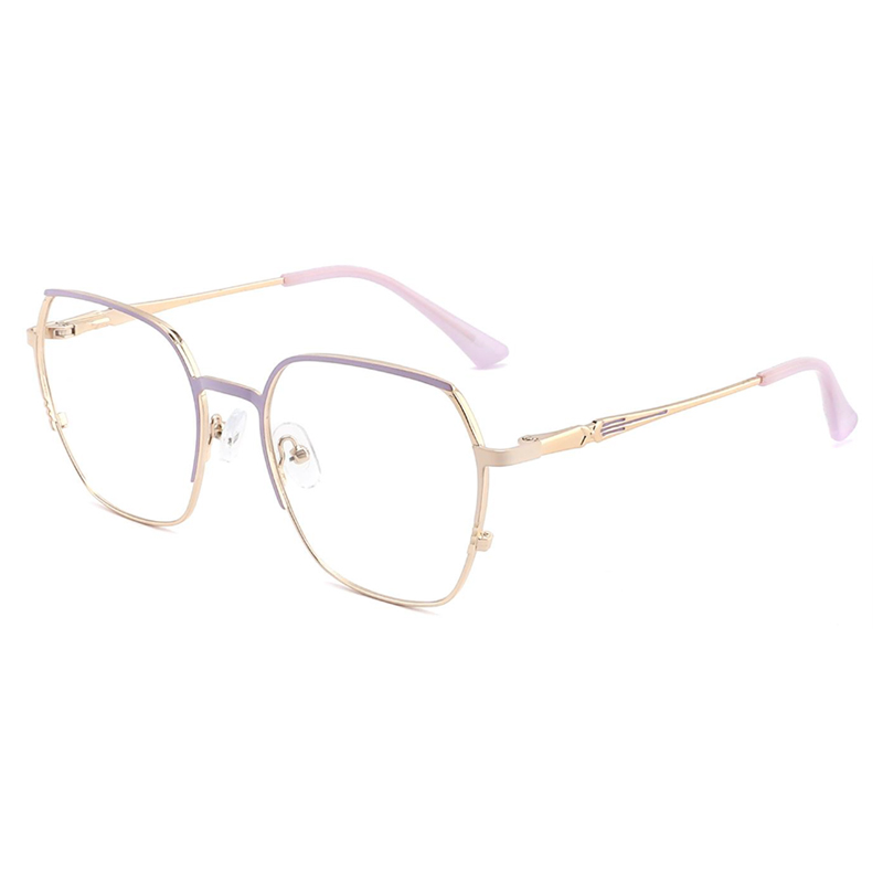 V1002 bicolourable metal spring hinge cateye girls eye wear eyeglasses frames