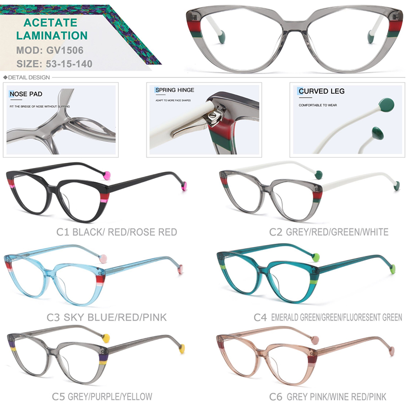 WLT-GV1506 Prescription Cat Eye Acetate Optical Glasses