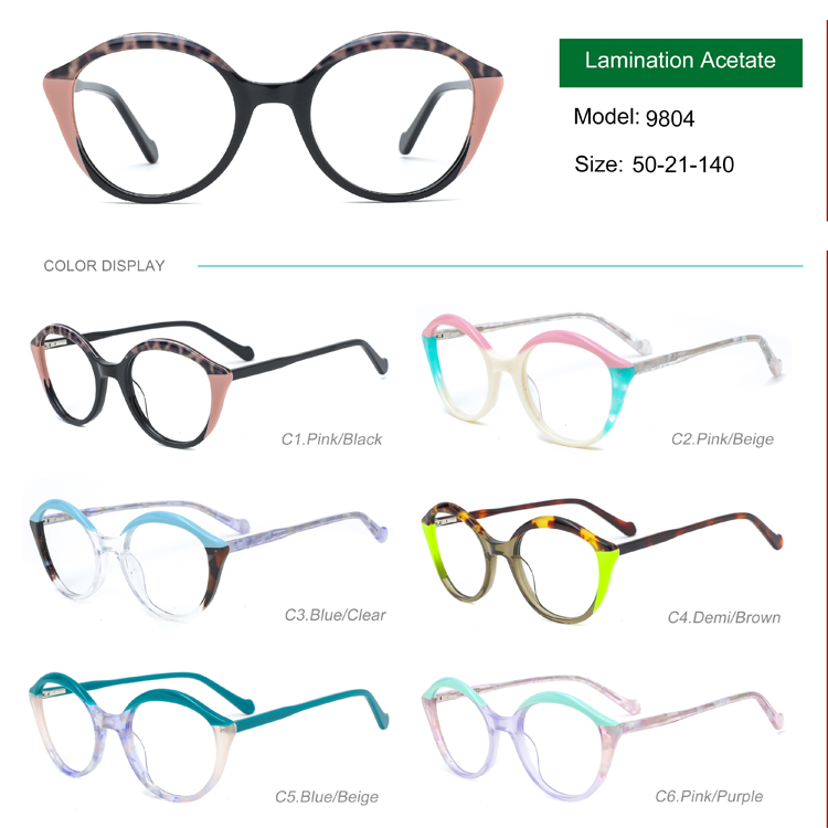 High Quality Unique Man Hand Made Acetate Retro Round Fashion Men Women Acetate Glasses