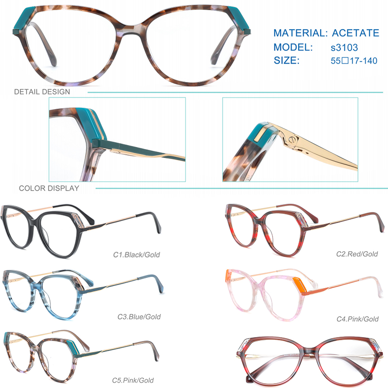  WJG-S3103 Acetate With Metal Prescription Luxury Frames 