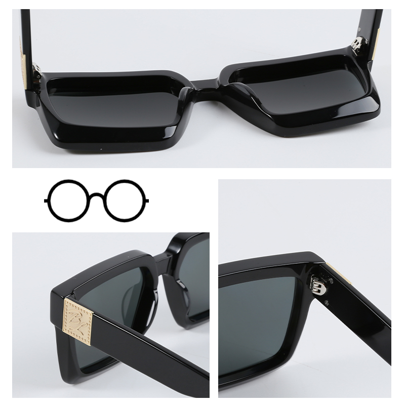 230307 Custom Manufacturer Acetate Rectangle CR39 Polarized Shades Gafas De Acetato Eyewear Acetate Sunglasses 