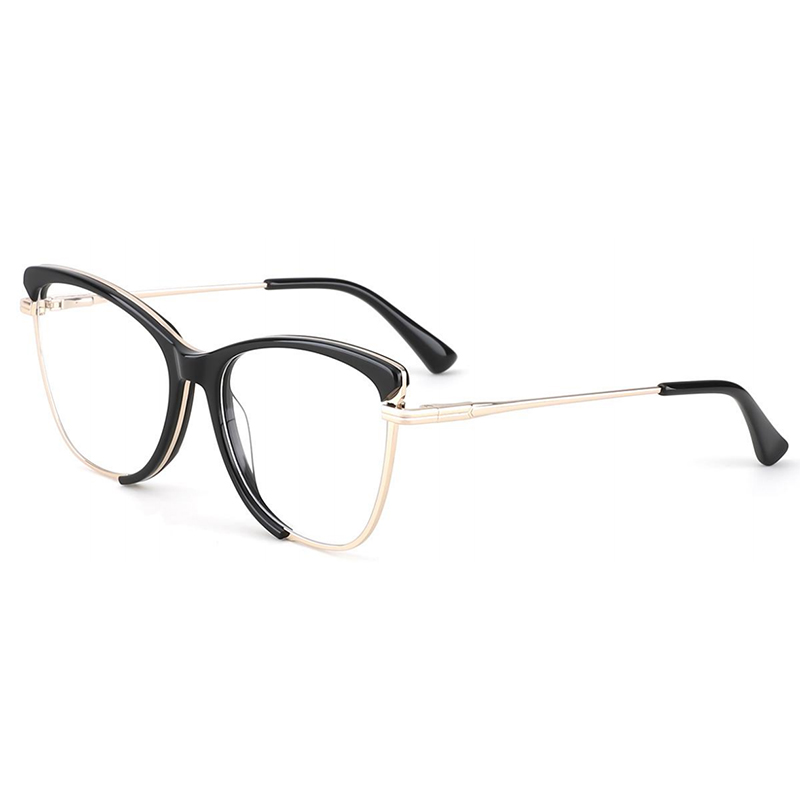 O-YC22186 Cat Eye Acetate Metal Optical Glasses 2023