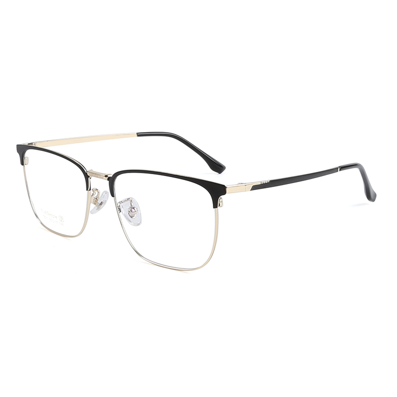 T851 Glasses new designer Half-frame square optical eye glasses women men titanium eyeglasses frames