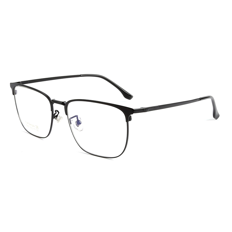 T851 Glasses new designer Half-frame square optical eye glasses women men titanium eyeglasses frames