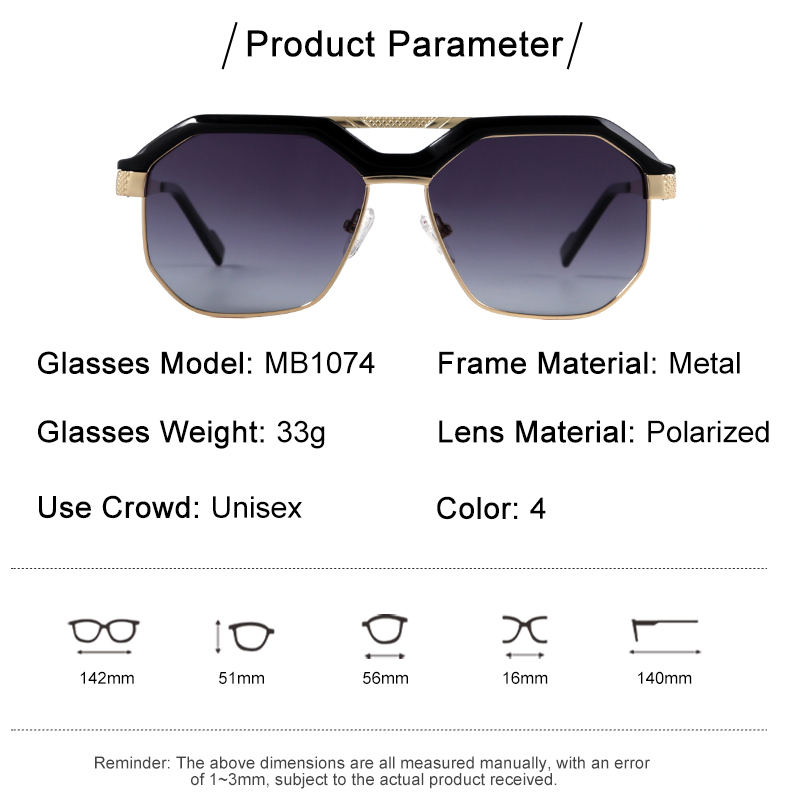 MB1074 New Arrival Hot Sales Men Metal Sunglasses 2023
