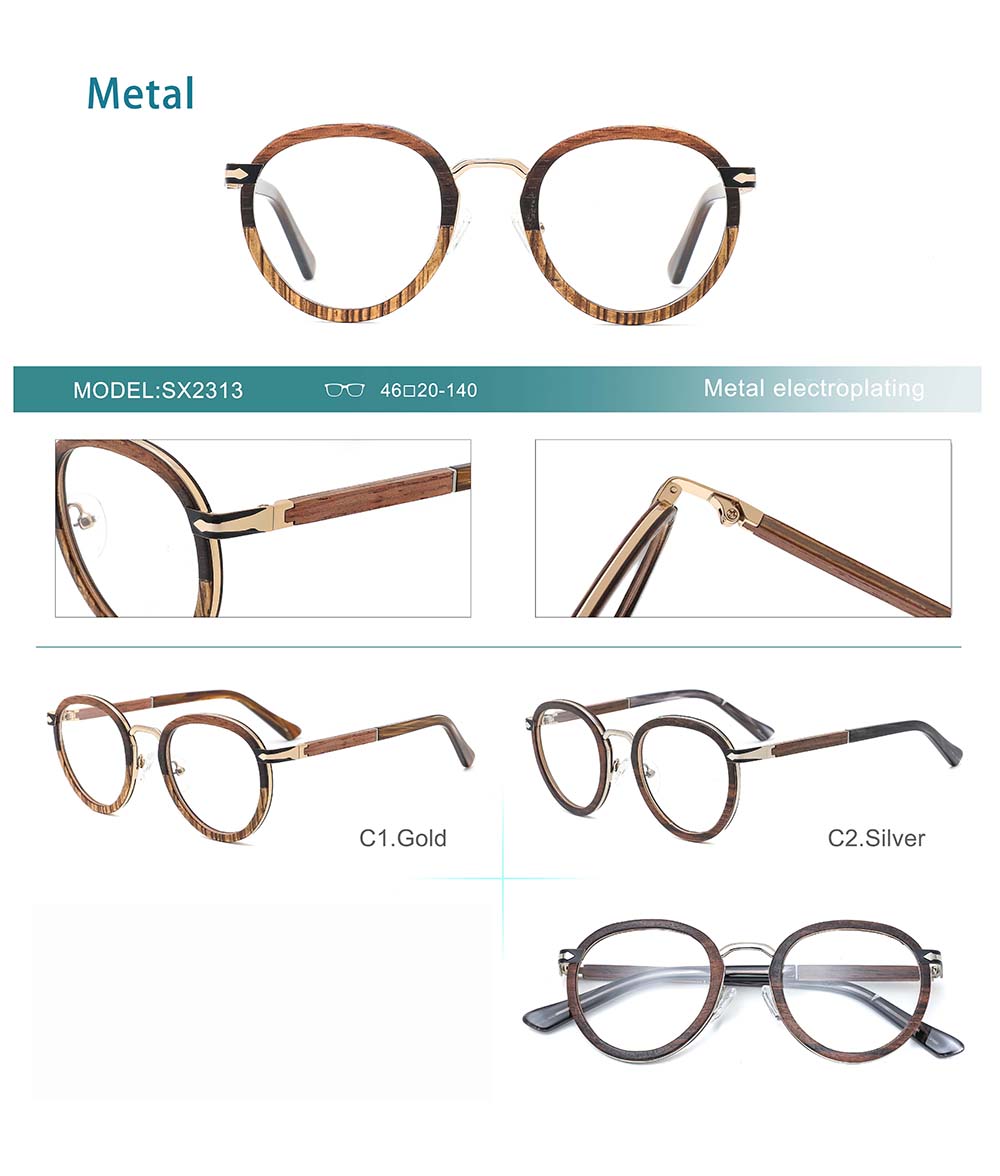 SX2313 Men oversized bamboo optical frame 2023