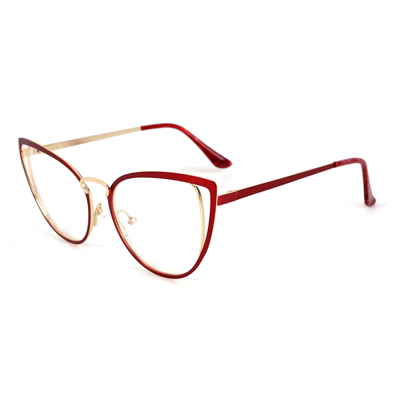 8104 Fashion Design Eyewear Metal Optical Frames for Women Metal Frames Cat Eye Glasses