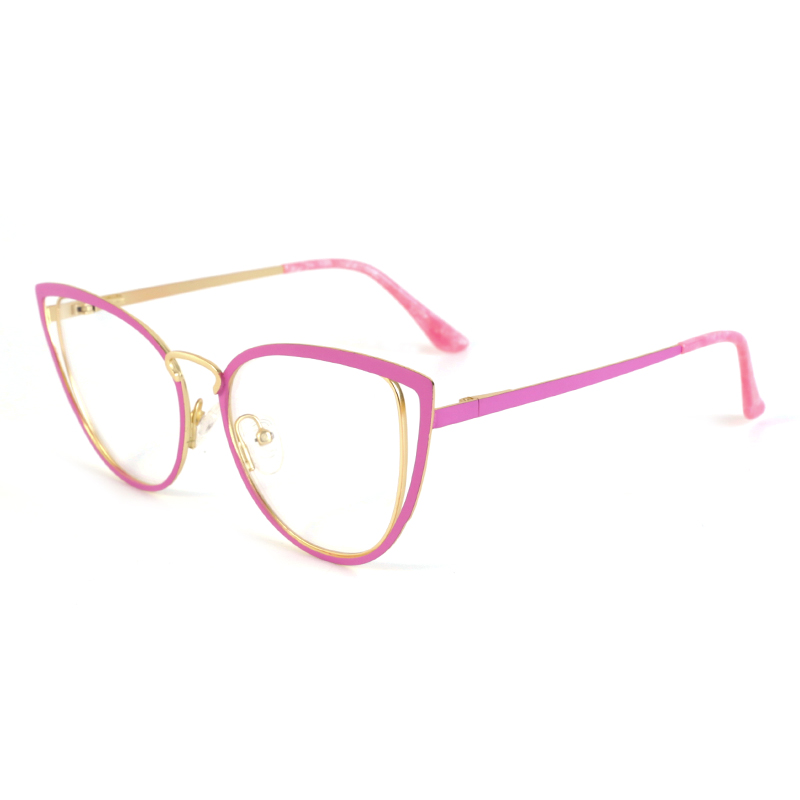 8104 Fashion Design Eyewear Metal Optical Frames for Women Metal Frames Cat Eye Glasses