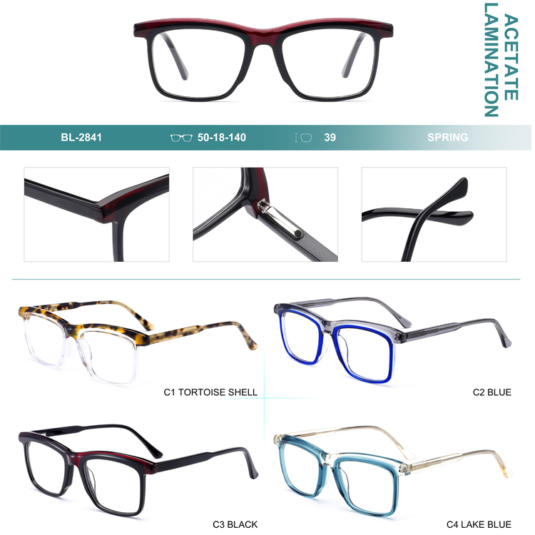 Fashion Square Frame 2023 High Quality Laminate Acetate Optical Glasses Frames Leopard Men