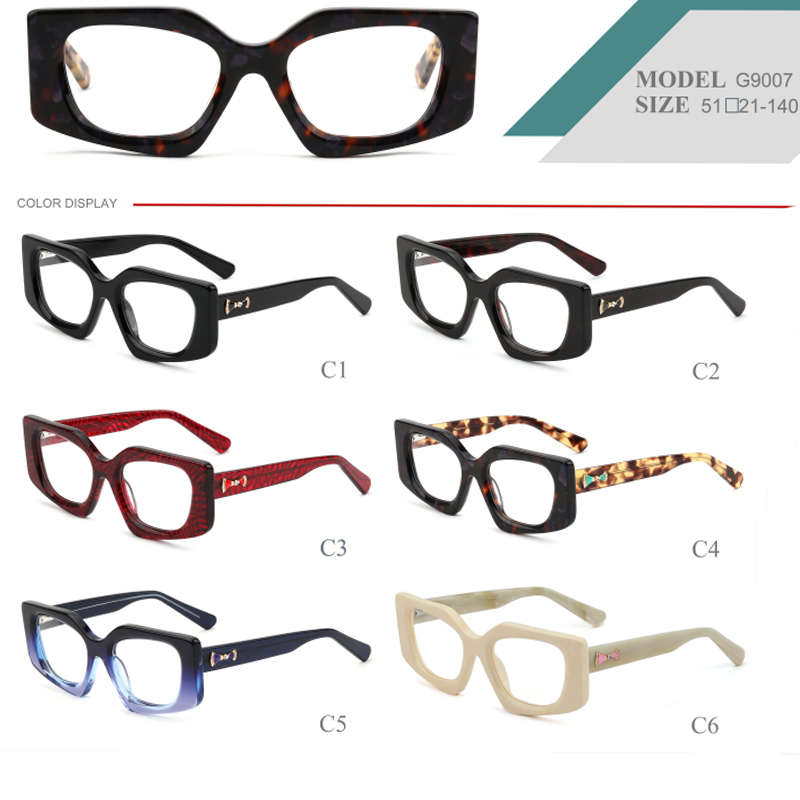 JBO-G9007 Square Acetate Prescription Myopia Eyeglasses 2023