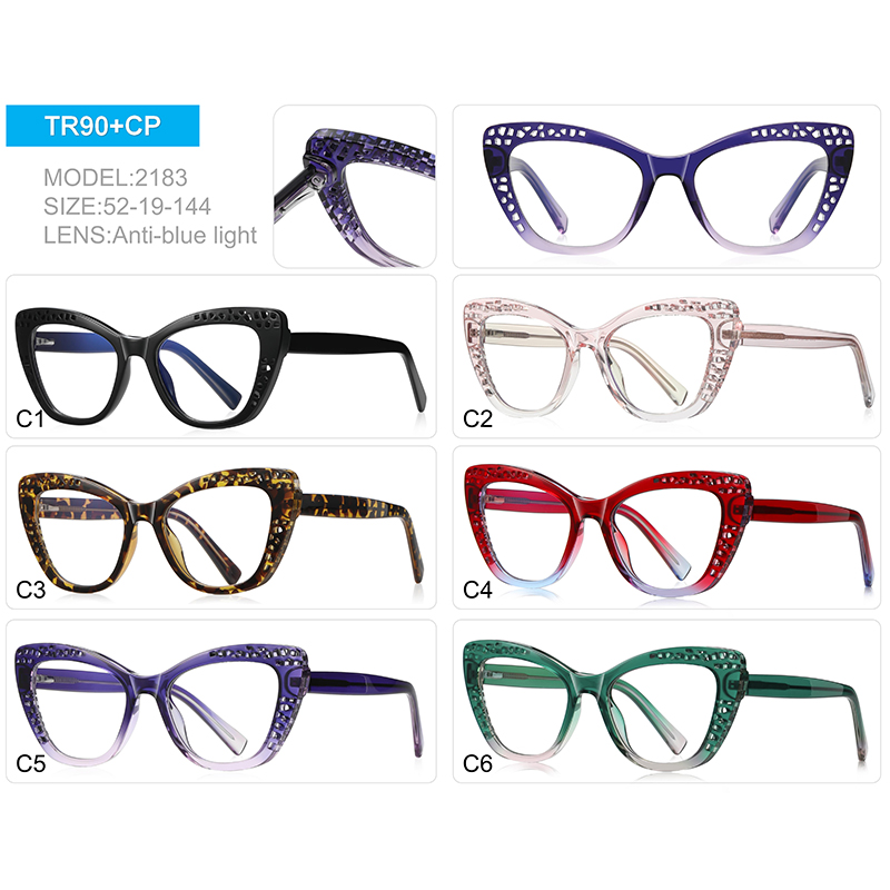  TPF-2183 TR90 Cat Eye Prescription Blue Light Glasses