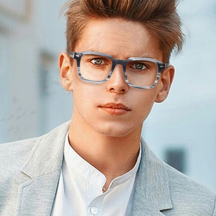 2023 Women Round Glasses Acetate Frames Men Fashion Optical Eyeglass Blue Brown Black Gray