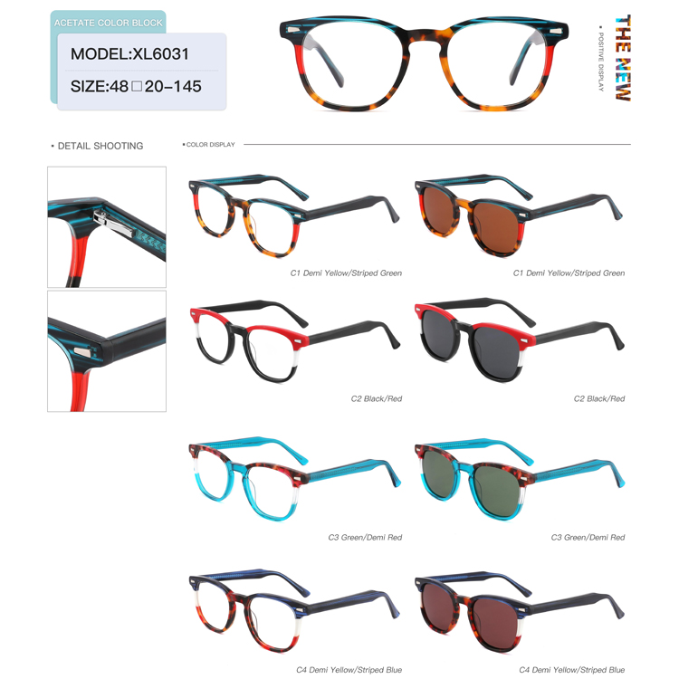 2023 Fashion Women Laminate Acetate Frame Sunglasses Two Color Splicing Men