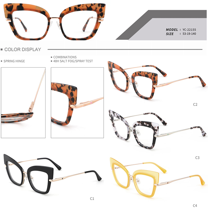 O-YC-22155 Acetate With Metal 2024 Newest Optical Frames