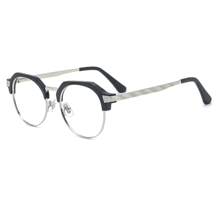 Retro Fashion Round Red Eyebrow Glasses Frame for Men Vintage Metal Acetate Optical Eyeglasses Women 2023
