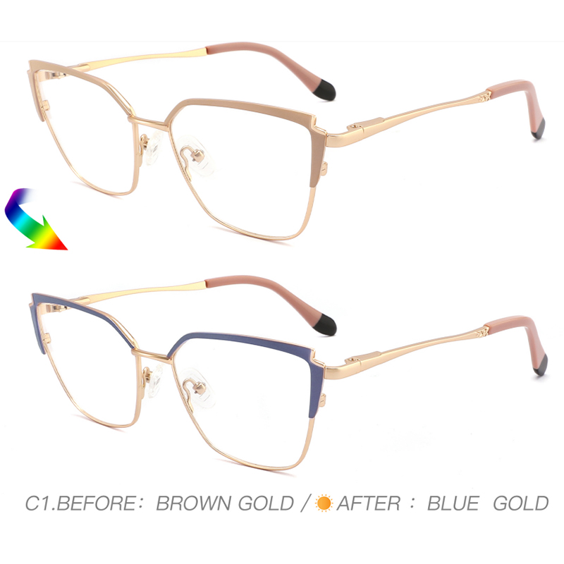 WXSL-XJ0033 Photochromic Cat Eye Metal Frame Optical Glasses 2024