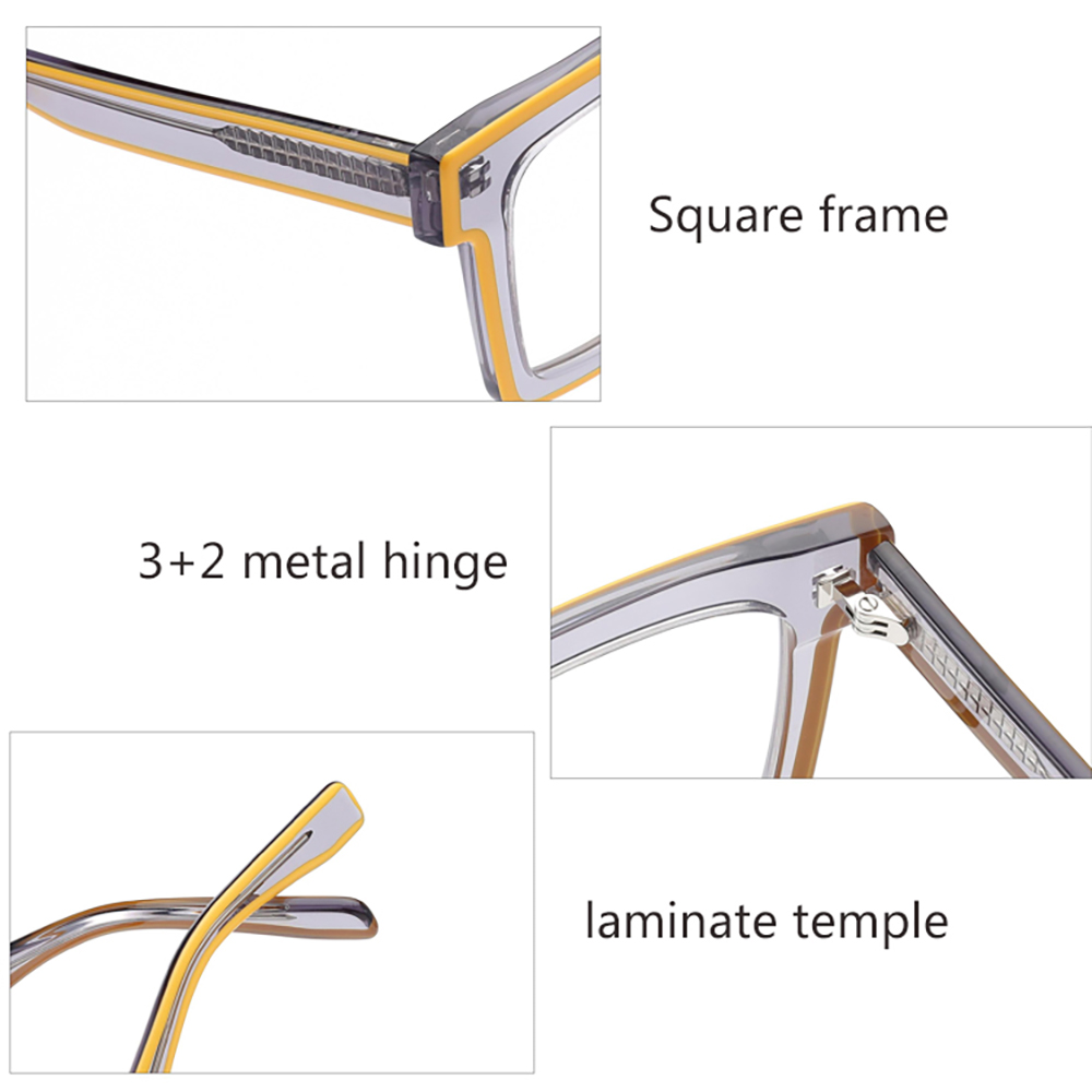 CH3216 acetate laminate square optical frame