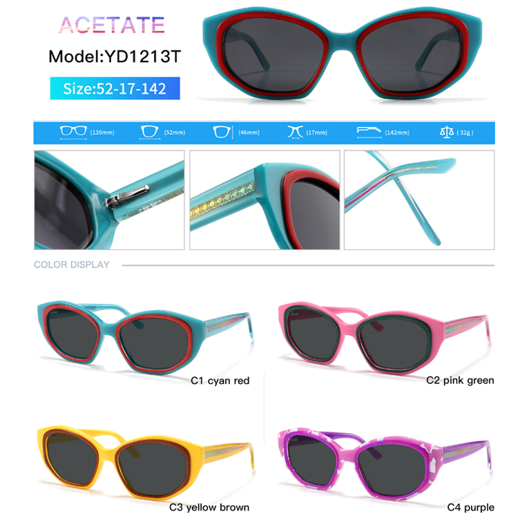 2023 Cat-Eye Multicolor Glasses Frames Colorful Fashion Two-Colors Acetate Eyeglasses Women 