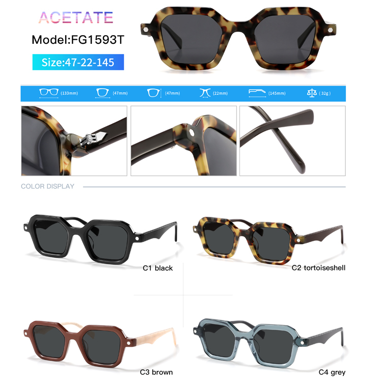 Fashion Polarized Sunglasses For Women Retro Sexy Square Outdoor Eyeglasses Acetate Glasses 2023