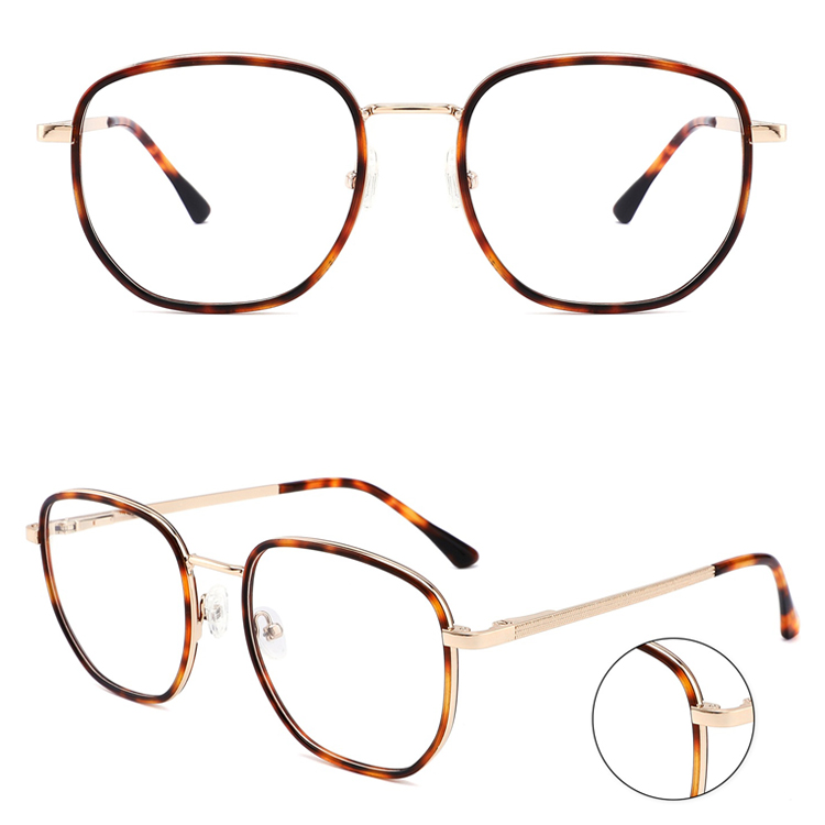 2023 Acetate Eyeglasses Frame Metal Leg Women Square Trend Ultra light 
