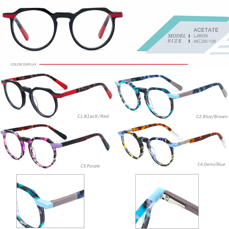 WLJ-LJ9039 Lamination Acetate Prescription Spectacle Eyeglasses 